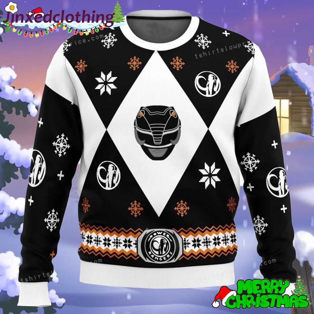 Mighty Morphin Power Rangers Black Ugly Sweater 